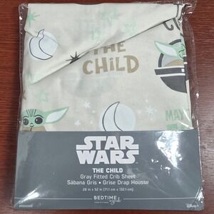 STAR WARS The Child Fitted Crib Sheet Unisex 28x52 Grogu Mandalorian Nursery NEW